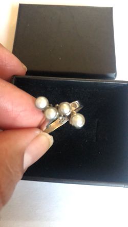 925 sterling silver fresh water pearl ring size 7