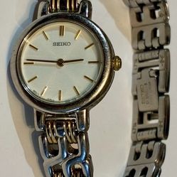 🖤💛Rare Gorgeous Vintage Classic Gold-Silver Seiko Ladies Watch 1980s💛🖤