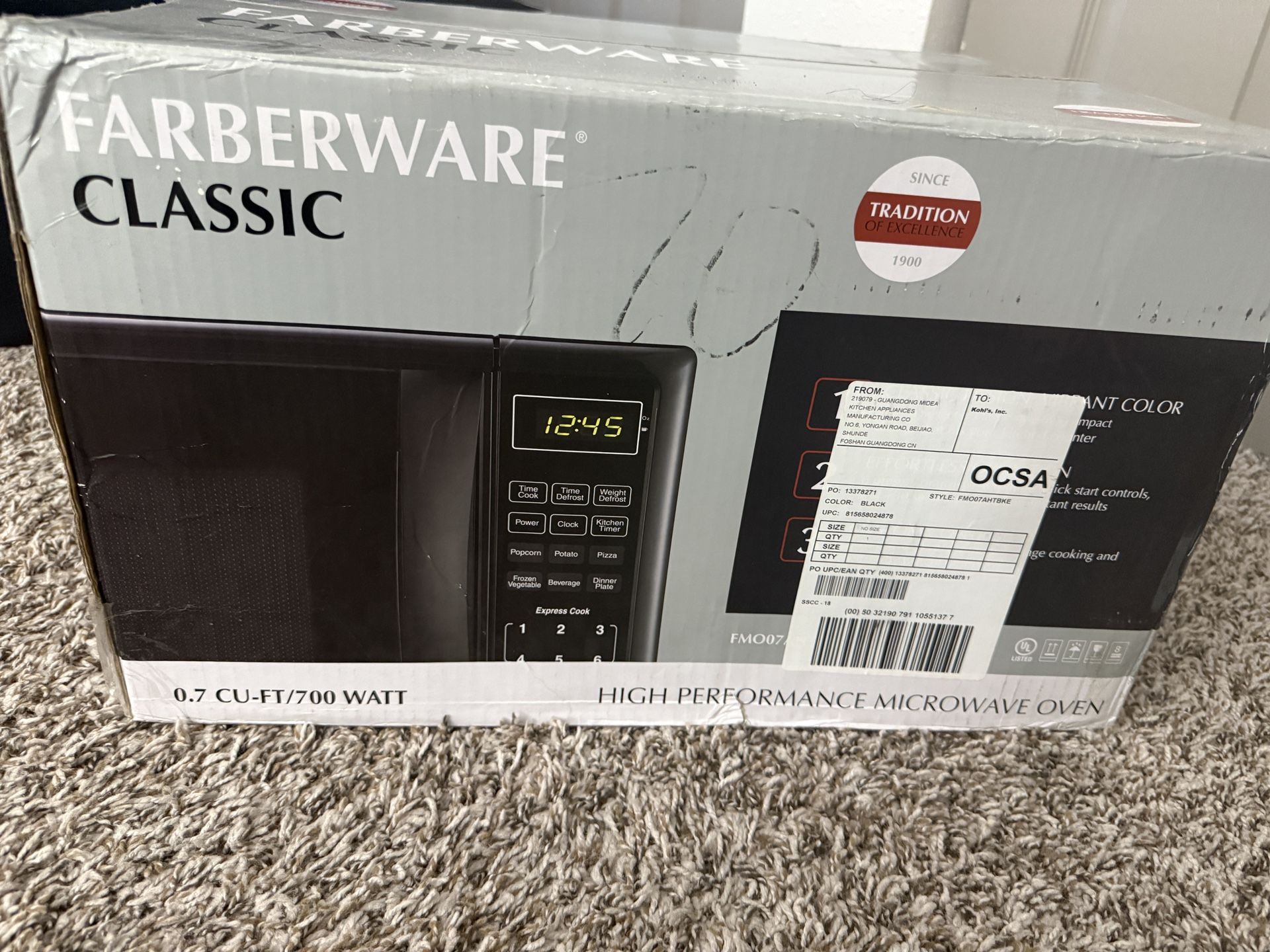 Farberware Microwave Oven ( NEW)