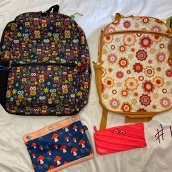 2 backpacks & 2 pencil cases