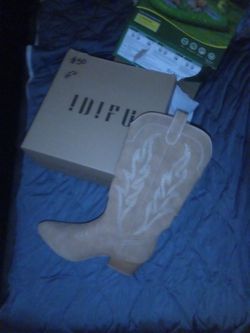 Tan Cowboy Western Knee-High Boots