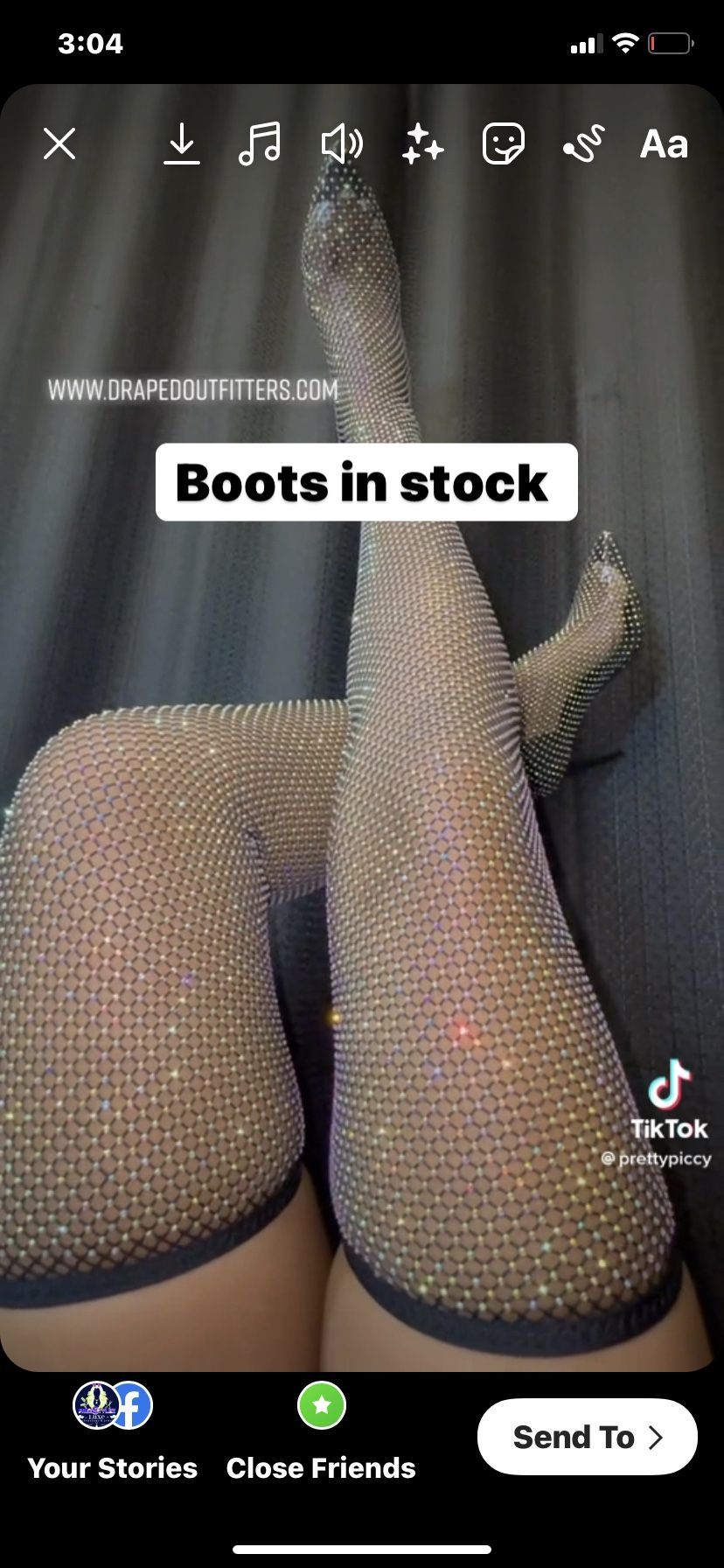 Thigh High Sparkle Boots 3 Pair Left
