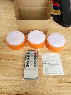 3pack pumpkin led lights with remote