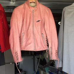 Leather bike jacket women's