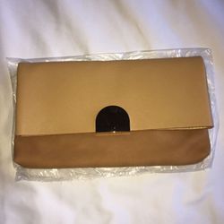 Tan Leather Clutch Purse New w/Tags