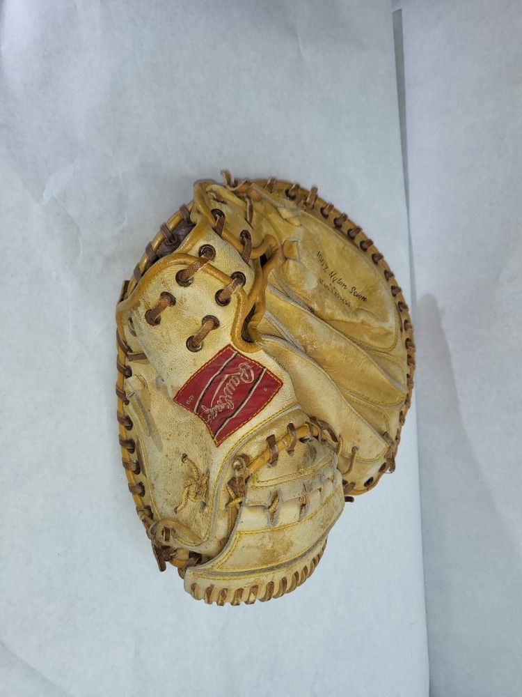 Vtg Rawlings MJ77T Johnny Bench Catchers Mitt Glove