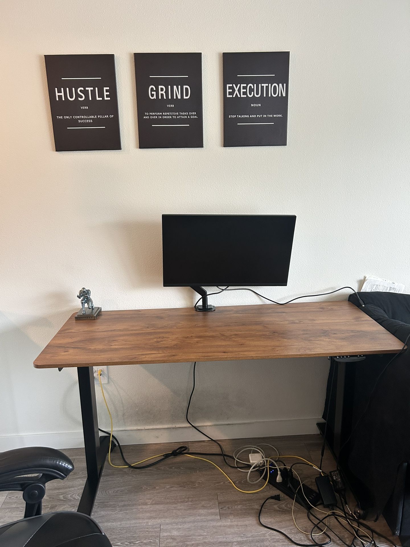 Standing Desk, Monitor And Chair