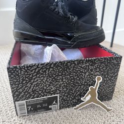 Air Jordan 3 Retro Black Dark Charcoal Size 7