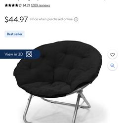 Saucer Chair, Black, Mainstays Large Super Soft Microsuede 30"