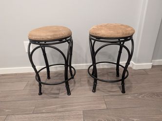 Set of 2 Backless Swivel Bar Stools