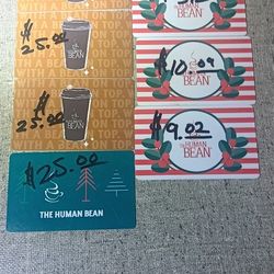 Gift Cards To The Human Bean Coffe Shop