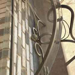 Glass Top Iron Table