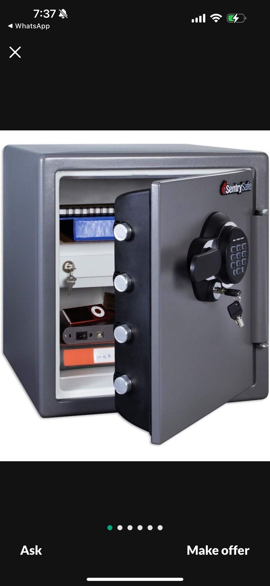 SentrySafe SFW123GDC Fireproof Safe and Waterproof Safe with Digital Keypad 1.23 Cubic Feet, Gun Metal Grey, Exterior: 17.8"H x 16.3"W × 19.3" L