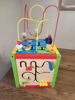 Wooden activity cube