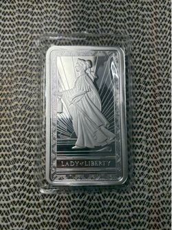 10oz silver bar lady of liberty