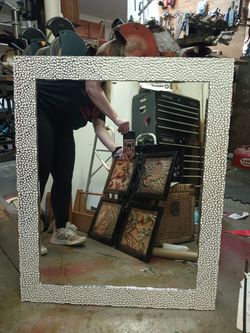 Awesome White Trimmed Mirror 