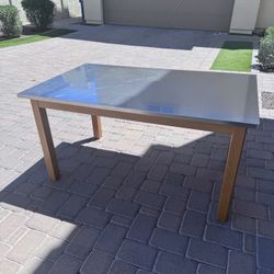 Pottery Barn Stainless Steel Table