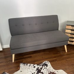 4’ wide armless grey love seat