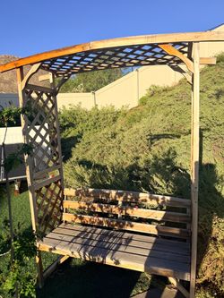 Free pergola patio outdoor bench has damage needs to be repaired