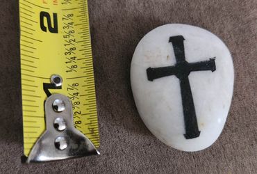 White Stone with Black Cross