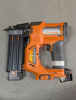 RIDGID 18V Brushless Cordless 18-Gauge 2-1/8 in. Brad Nailer (Tool Only) with CLEAN DRIVE Technology