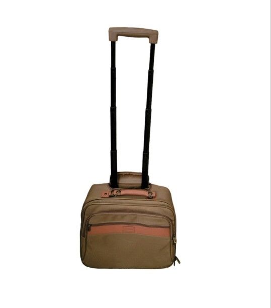 Vintage Hartmann Wheeled Carry-On Luggage Briefcase Nylon & Leather Trim Rolling
