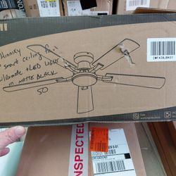 Hinnixy 42" Smart Ceiling Fan With Led Light And Remote In Matte Black