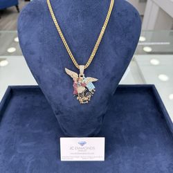 Pendant Only 10k Diamonds Real Ruby Real Custom Work Saint Angel 