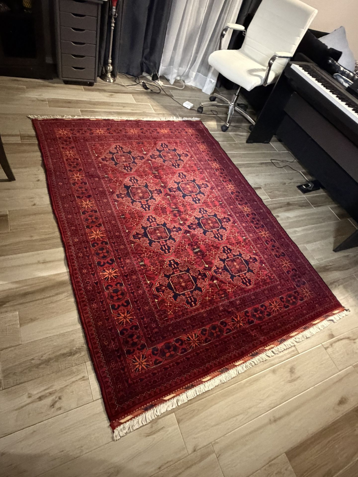 Afghan Rug Hand Made 5 X 7