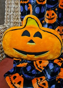 Halloween Smiley Jack-o-Lantern 3D Plush Pumpkin Decorative Pillow. Halloween Home Decor 🎃✨️🧡