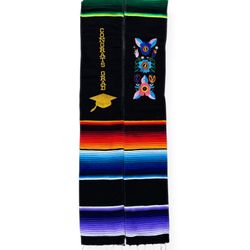 Mexican Zarape Style Graduation Stole Flowers Floral Estola
