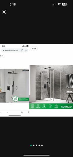 gotonovo Rainfall Bathroom Shower System Rain Shower Head and Handle Set Wall Mounted Shower Complete Combo Solid Brass Pressure 10” Black C2