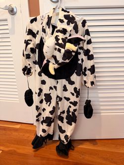 3T-4T Kids Cow Halloween Costume with Hood and Mittens
