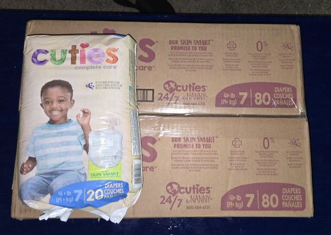 Diapers Size 7 Cuties 9 Packs 180 Diapers Total