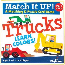 Playhouse Match it UP! Trucks Preschool Color Matching & Puzzle Card Game for Kids