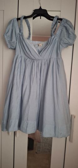 Light Blue Babydoll Mini Dress