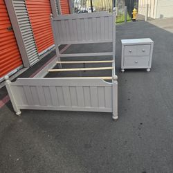 Full Bed Frame And Nightstand 