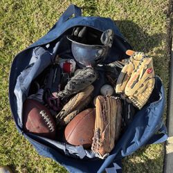 Baseball Gloves, Helmet, Batting Gloves, Footballs