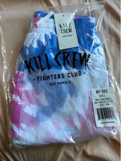 MUAY THAI SHORTS (MID THIGH CUT) RETRO - BLUE / PINK