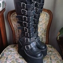 DEMONIA Swing 815 BRAND NEW Platform Boots Goth Black