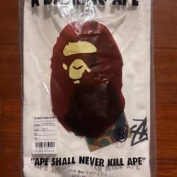 🔥 BAPE x Stüssy Tee (Size Small , White) – Deadstock, Bagged, 🔒 Heat Only