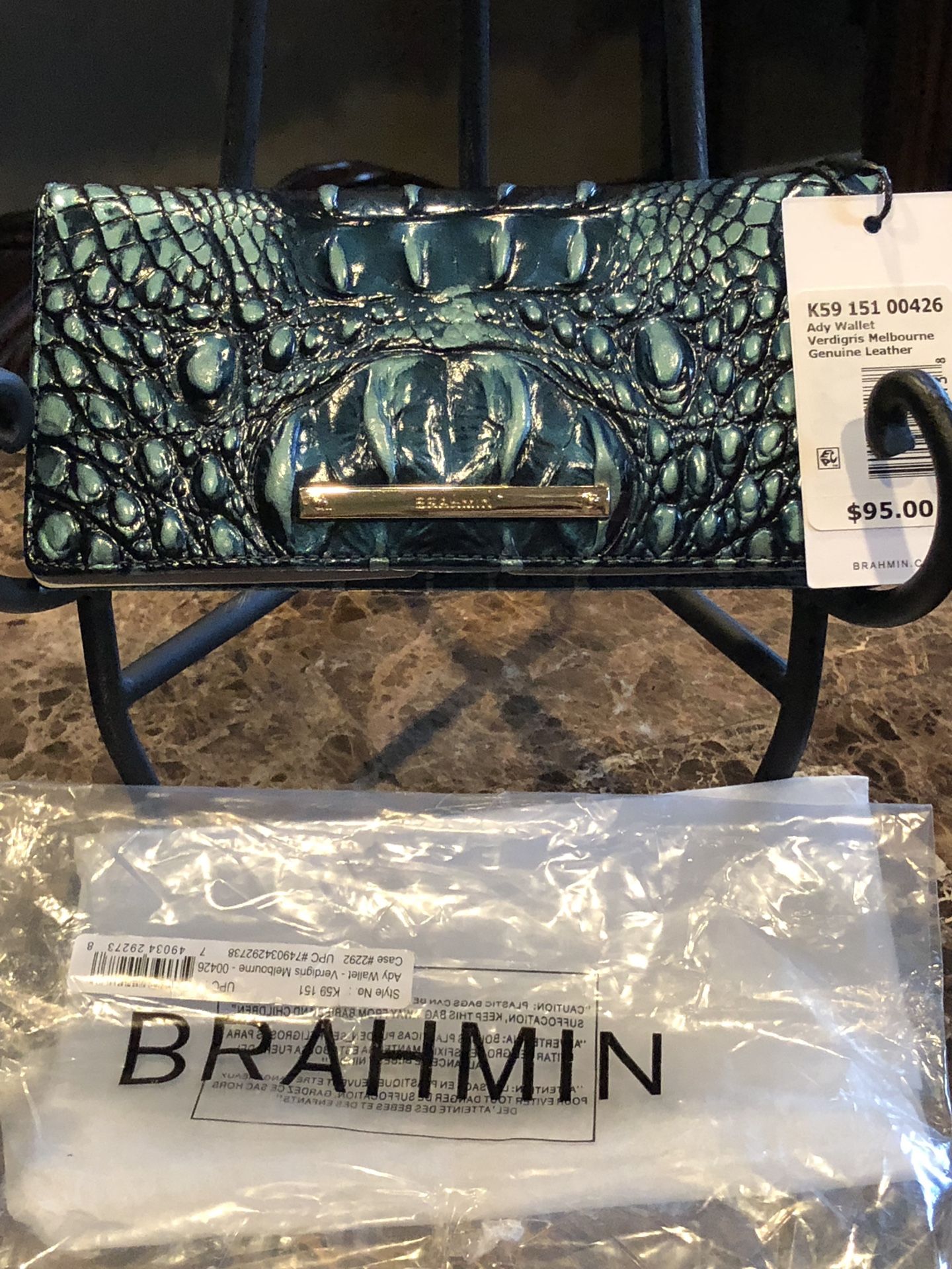 Authentic Brahmin Ady wallet Melbourne Verdigris