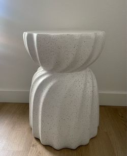 White Stone Side Table