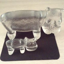 Kosta Boda Glass Hippopotamus