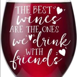 NEW!  Best Friends Wine Glass