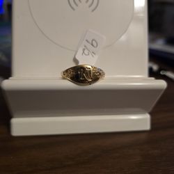 Letter "K" Gold Tone Ring