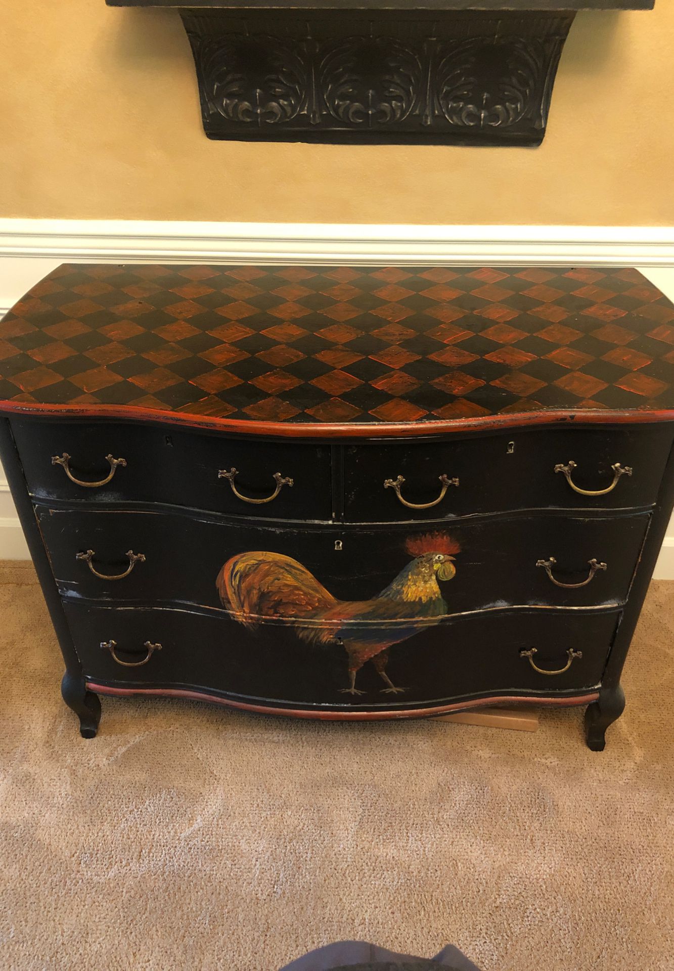 Antique Rooster Chest