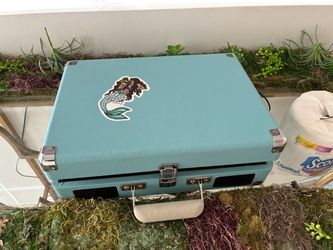 Teal Portable Suitcase Record Player