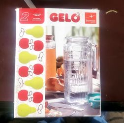 New GELO Bormioli Rocco 2 pcs Glass Jug with lid