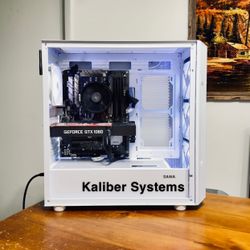 Custom White Gaming Computer with AMD Ryzen 5 1600, 1060 GTX 6GB, 500GB SSD